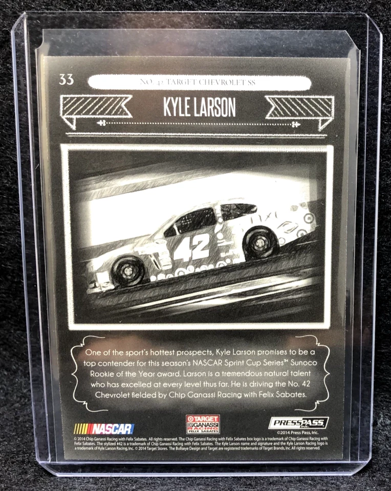 Kyle Larson No. 33 2014 Press Pass Racing Total Memorabilia #96/99 - Image 2 of 2