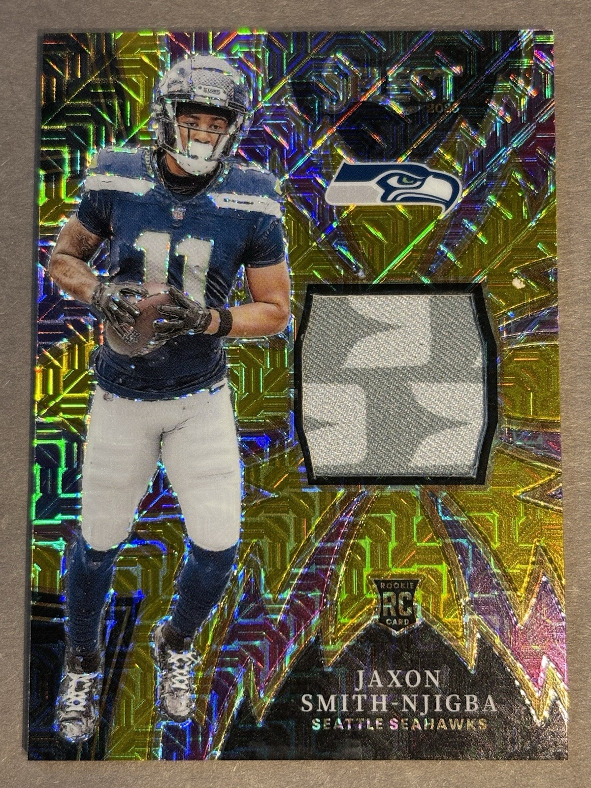 Jaxon Smith-Njigba Panini Select Sparks Memorabilia #SPJSN Gold Prizm