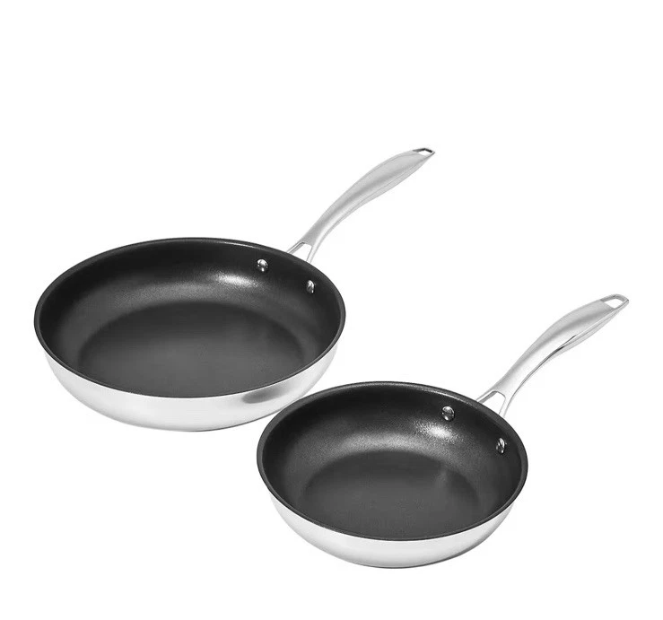 Amazon Basics 2 Piece Non-Stick Stainless Steel Fry Pan Set 10 Inch and 8 Inch
Opens in a new window