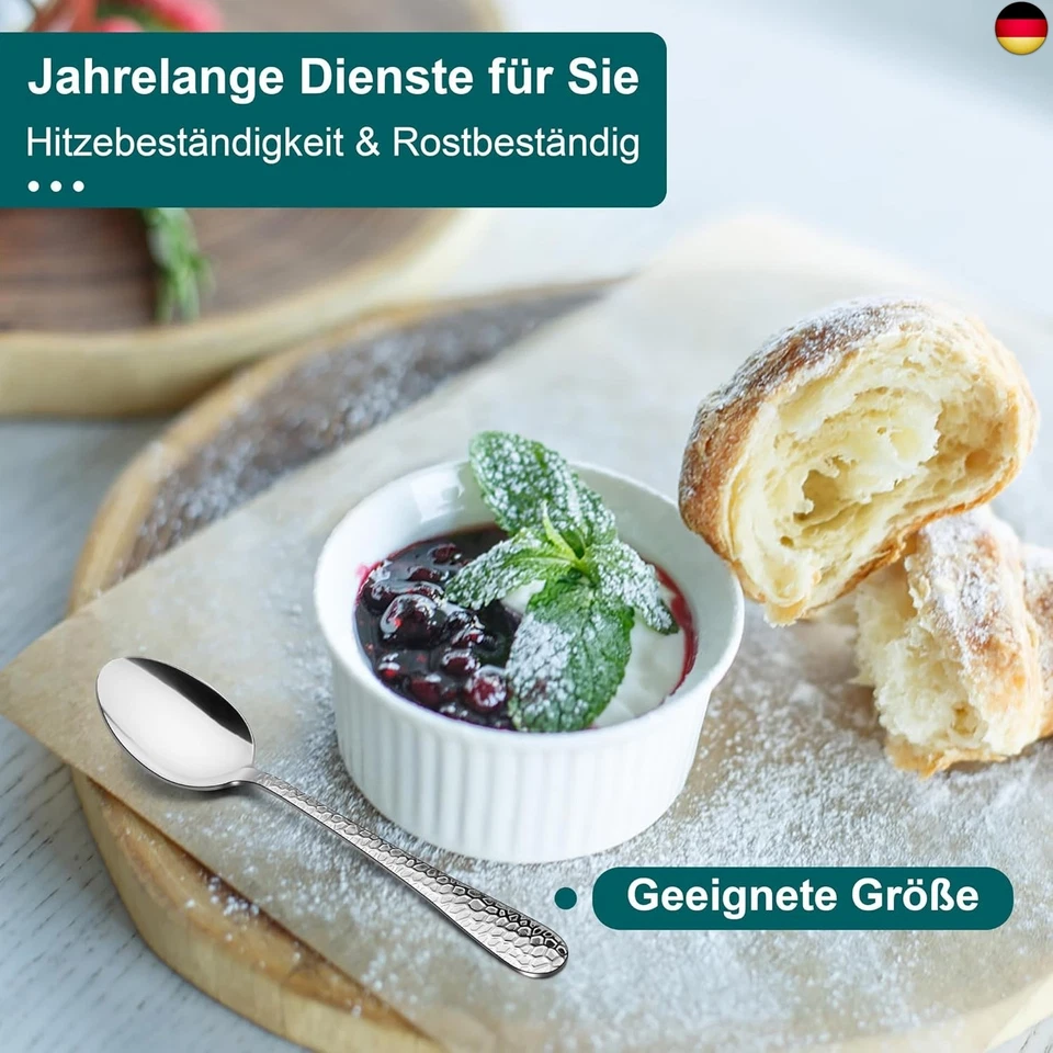 Joyfair Besteck Set 12 Personen, 60-teiliges Edelstahl Gehämmertes Besteckset  - Bild 4 von 4