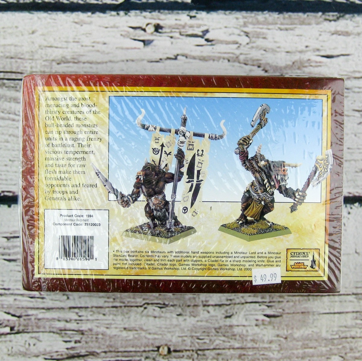 Warhammer MtOメタルミニチュアセット Warhammer Minotaur Regiment Metal Games Workshop 2000 NEW SEALED