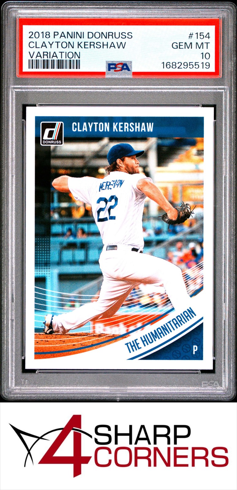 2018 PANINI DONRUSS #154 CLAYTON KERSHAW VARIATION PSA 10
