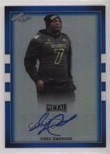 2018 Leaf Metal US Army All-American Bowl Blue 31/50 Greg Emerson Auto 0b2