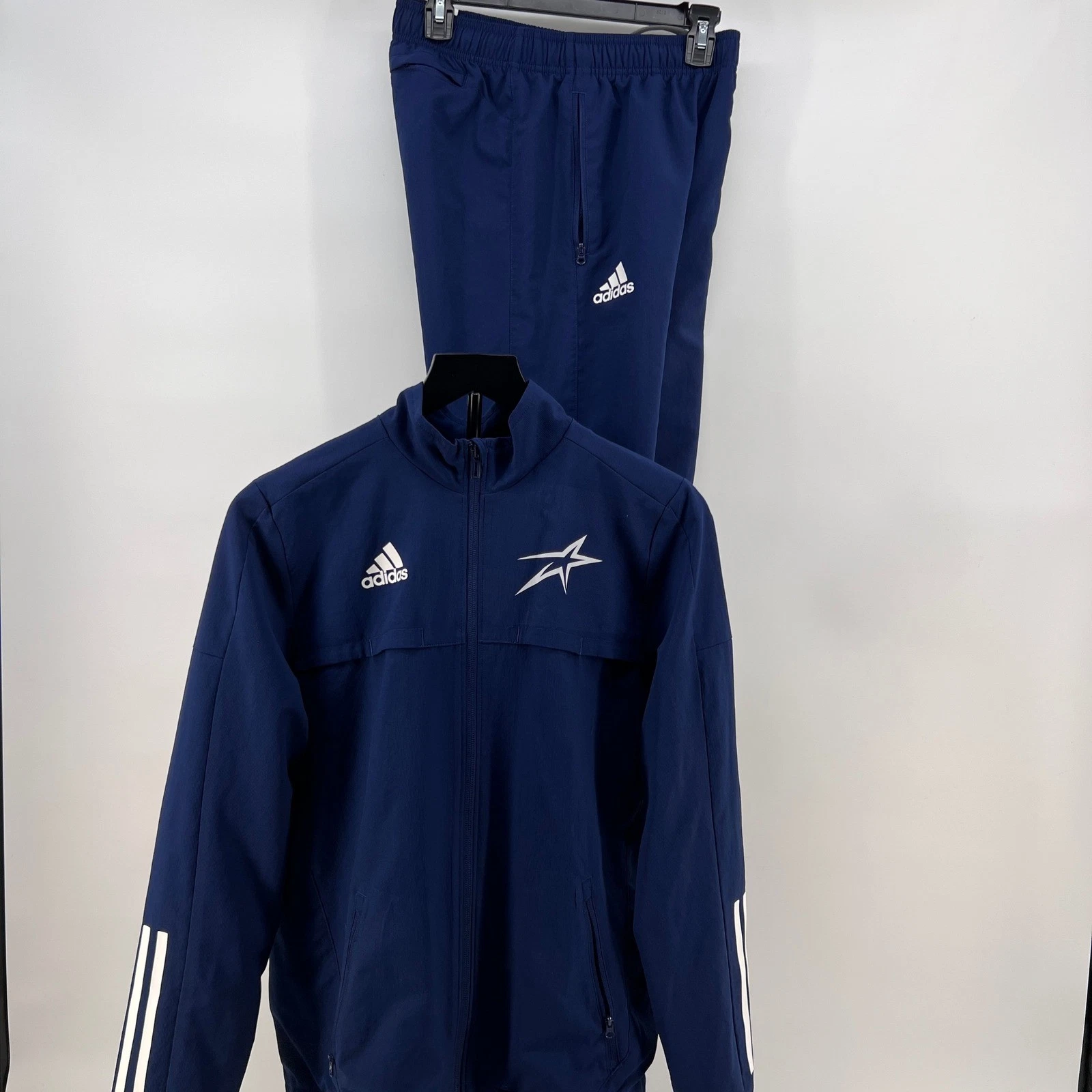 Adidas Youth Navy Blue Track Suit Jacket and Pants Set Size Large L 13-14y