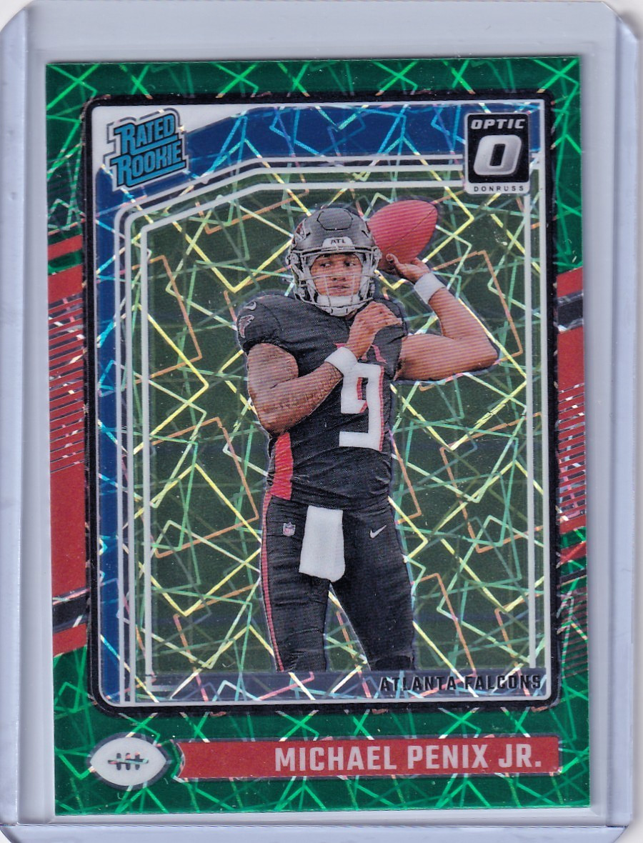 Michael Penix Jr 2024 Donruss Optic #279 Green Velocity Prizm "Rated Rookie"