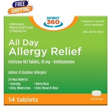 All Day Allergy Relief Indoor Outdoor 10mg Cetirizine 14 Tablets/Pk