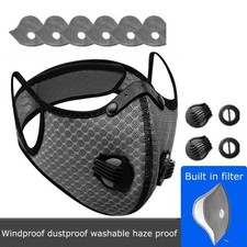 Sport Mask Cycling Face Mask Activated Carbon Filter Breathing Valves w/filter