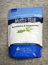 Muscle Soak Bath Salt 32 Ounces Epsom Salt with Natural Peppermint and Eucaly...