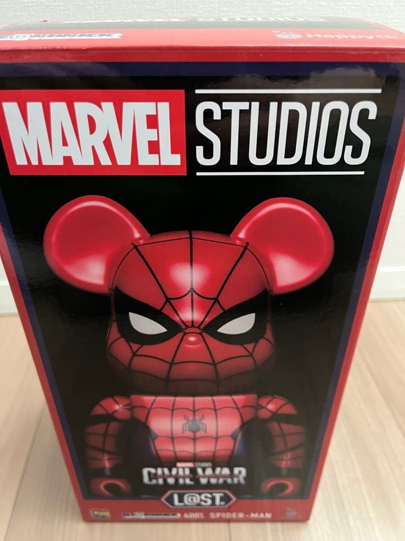 BE@RBRICK 400% SPIDERMAN Figure CIVIL WAR Collectible Authentic 