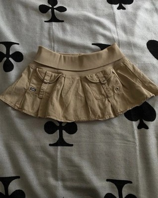 Minga London Cargo Minirock   Beige Pleated Skirt Y2K Streetwear Alternative