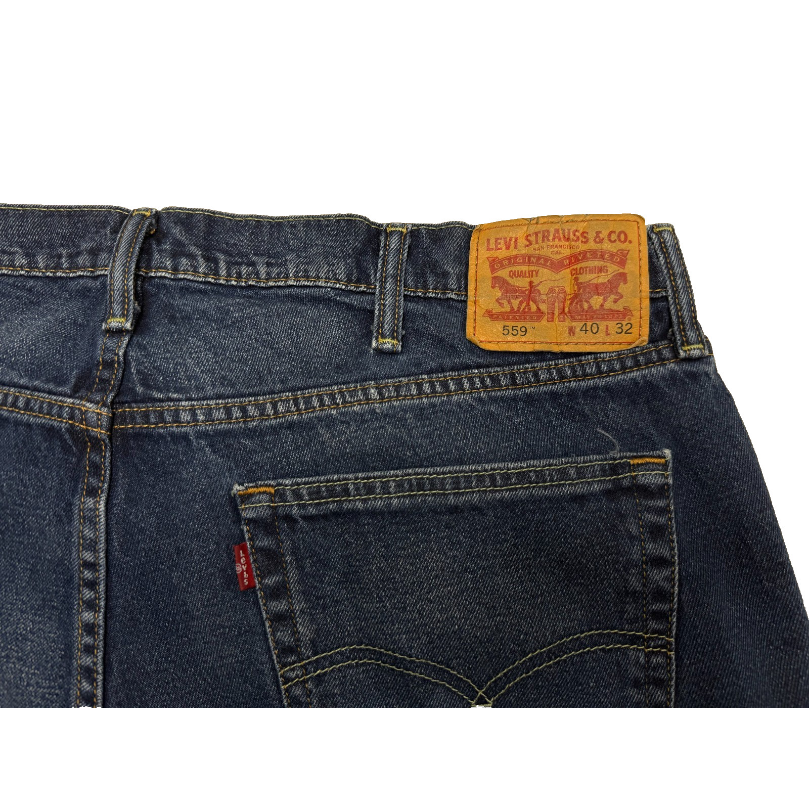 Levis 559 Men's Blue Jeans W40 x L32 Straight Leg Med wash Denim Cotton Spandex thumbnail 15