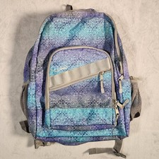 Zaino LL Bean Deluxe borsa libro viola blu geometrico scuola laptop pack 13x17