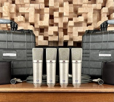 Vintage Neumann U87 Microphone Matched Quartet! Sequential SN! 1971 U 87 Swivel