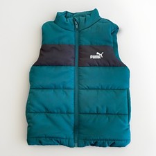Puma Youth 4T Puffer Vest Teal Green Black Zip Quilted Sleeveless
