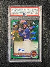 SIMON JUAN 2022 Bowman Chrome Green Atomic Refractor Auto 95/99 PSA 10
