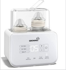 Grownsy Baby Bottle Warmer 8-in-1 Fast Milk Warmer with Timer Fits 2 Bottles