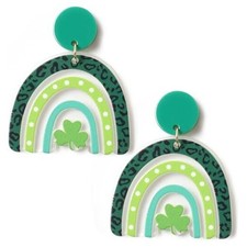 St Patricks Day Earrings, St Patrick's Day Shamrock rainbow-shamrock-earrings