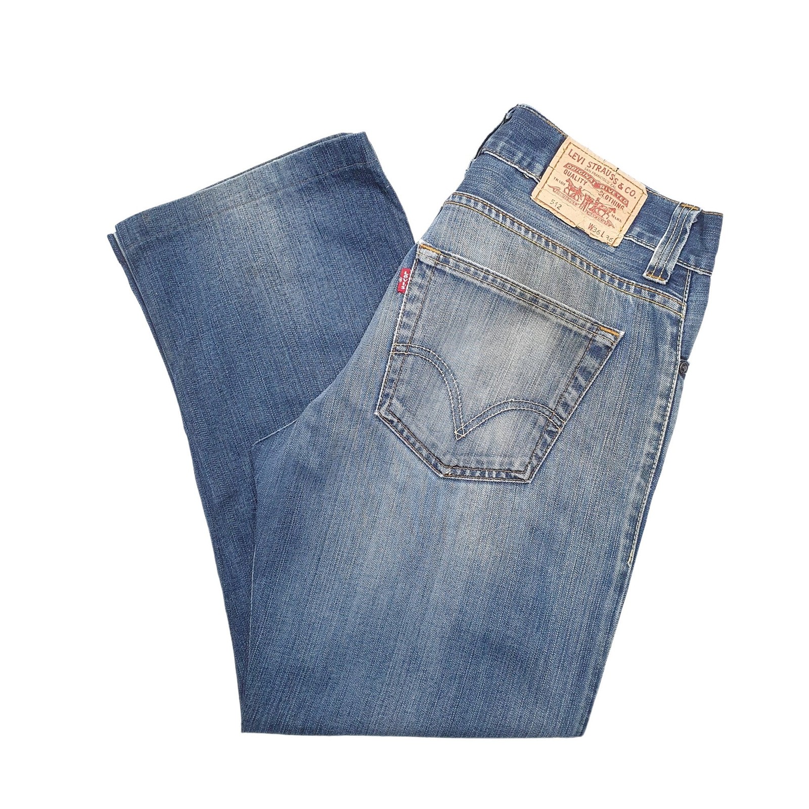 LEVIS 512 Jeans Slim Tapered Fit Blue Denim Trousers Mens W34 L26