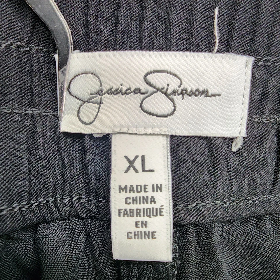 Pantalones Jessica Simpson para mujer XL negros ligeros bolsillos cortos causales Foto 3 de 4