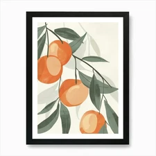 Apricot Close Up Illustration 2 Art Framed Wall Art Poster Canvas Print Picture