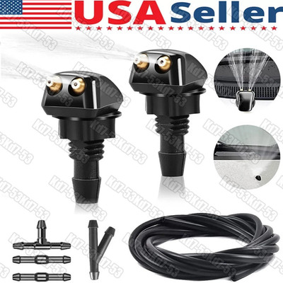 2PCS Universal Car Windscreen Front Window Washer Wiper Sprayer Nozzle Spray Jet