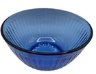 Pyrex VTG Cobalt Blue 6 Cup Mixing Bowl 1.5 L  #7402-S Ribbed Glass Made In USA