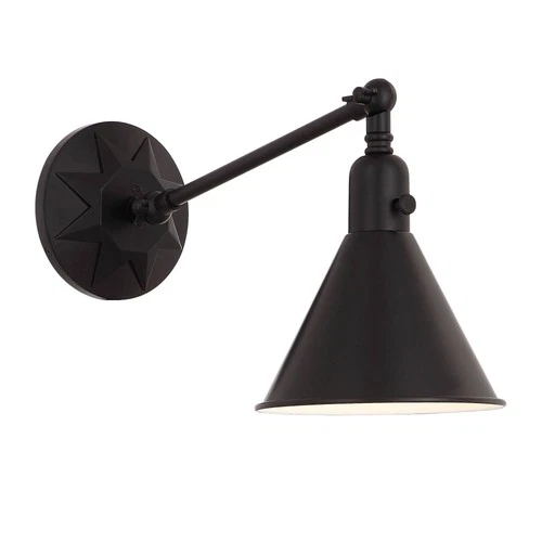 Crystorama Morgan 7" High Matte Black Wall Sconce - Picture 3 of 8