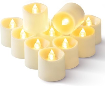 LED Flickering Tea Lights with Timer, 6 hours on and 18 hours off per cycle, ...