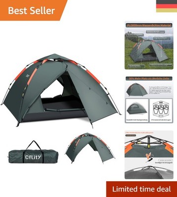 Campingzelt für 3 Personen - Instant Pop Up mit 2 Verandas