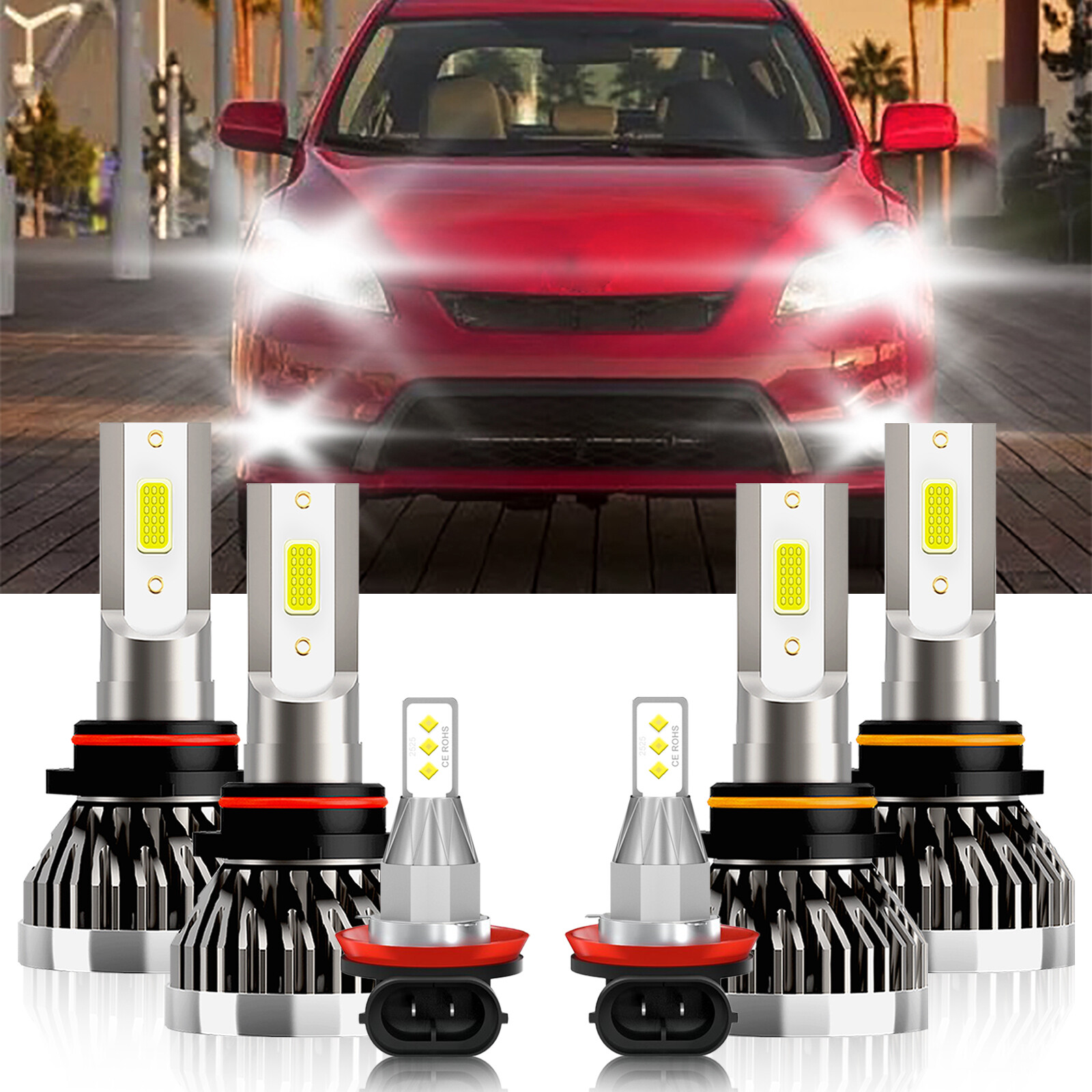 Kit combinado de bombillas antiniebla de haz alto/bajo LED para Toyota Matrix 2009-2014