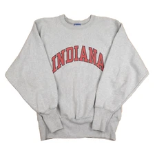 Champion Indiana Sweatshirt Gray Small Reverse Weave Crew Hoosier Pullover