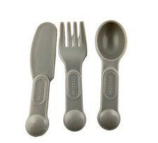 Little Tikes Knife Spoon Fork 4" Gray Toy Pieces Replacements Light Gray