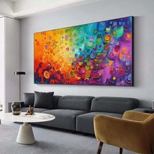 Abstract Hand painted Oil Painting Custom Living Room Decoration Hanging Orange