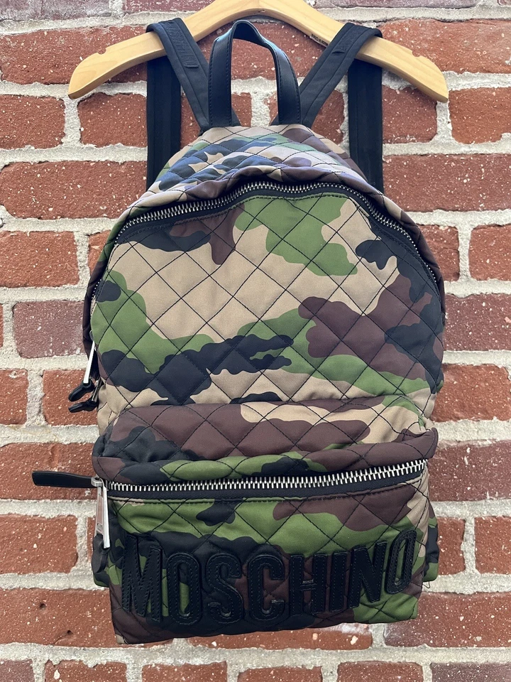 Mochila Moschino Camuflaje Jeremy Scott Auténtica Nueva Acolchada Camuflaje Foto 4 de 4