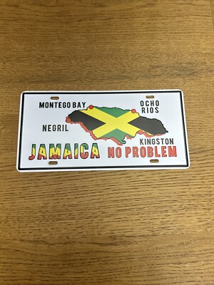 JAMAICA NO PROBLEM Vintage license Plate Montego Bay Negril Kingston Ocho Rios