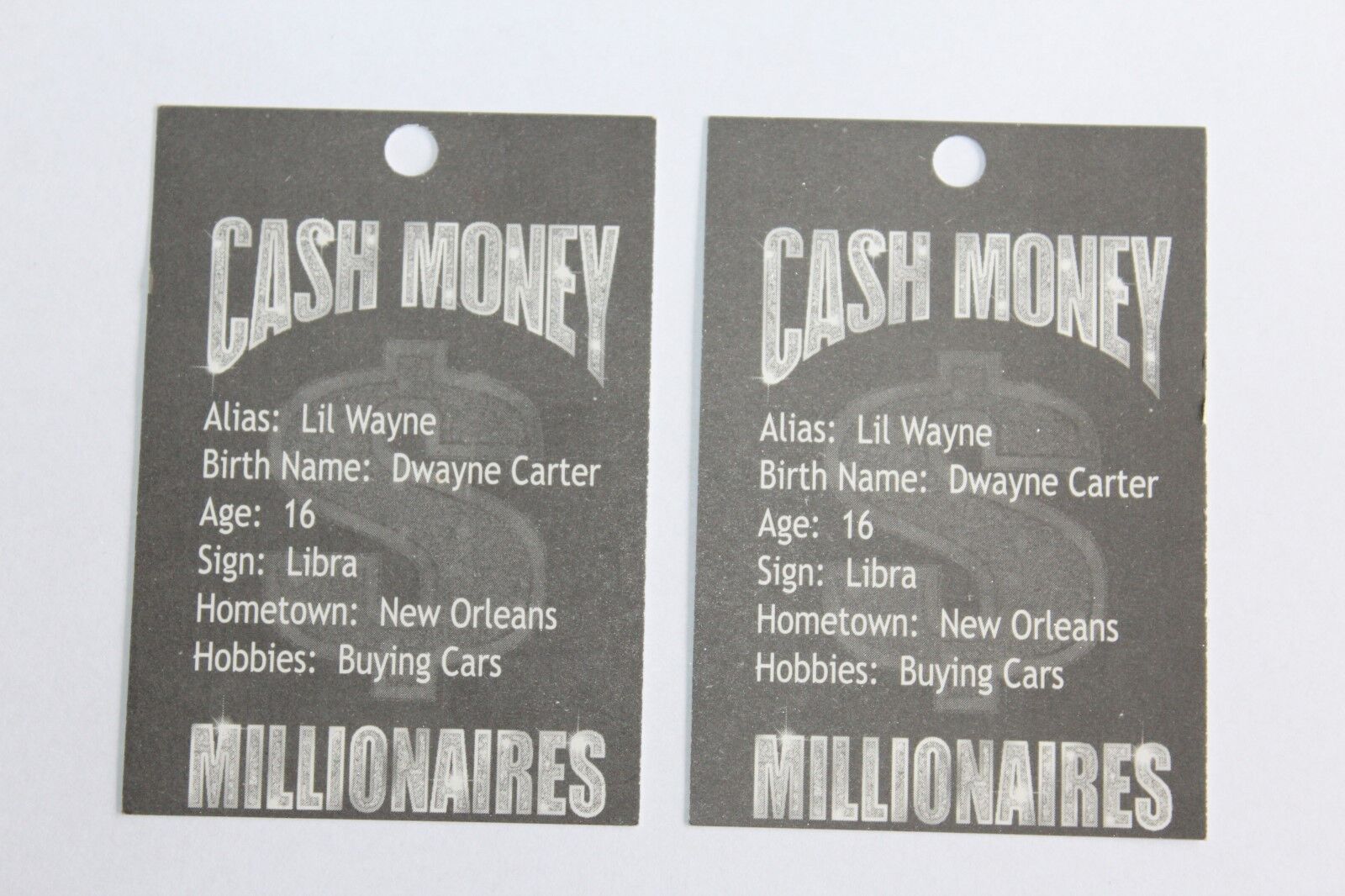 最上の品質な Lil Wayne 交換無料 - 2x Promo Card with hologram backside FREE SHIPPING