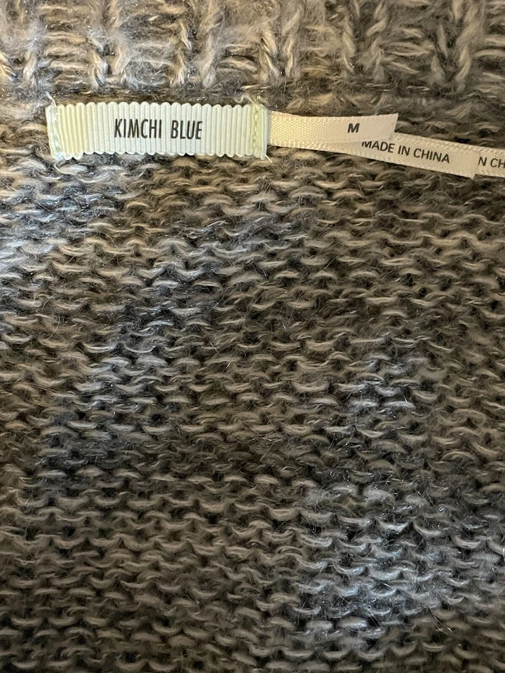 Urban Outfitters Kimchi Blue Fuzzy Gray Peach Mohair Blend Sweater M Oversized - Изображение 3 из 4