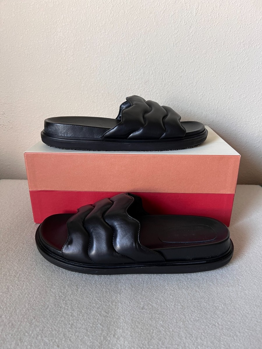 Marni Leather Zig Zag Padded Slides - Size 43 - Black - NEW | eBay