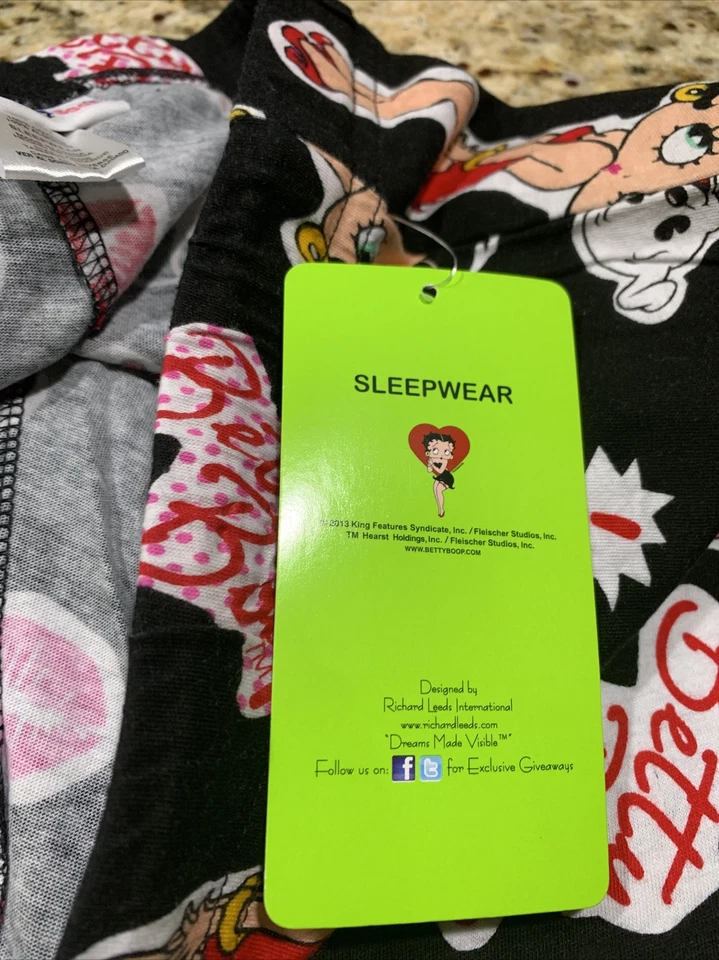 BETTY BOOP JUNIORS SLEEPWEAR LOUNGE PANTS SIZE L NEW W/TAGS BY FLEISCHER STUDIOS - Image 3 of 4