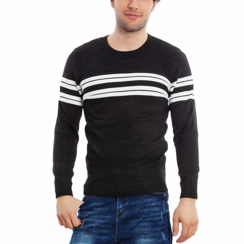 Maglione uomo slim fit pullover basic aderente girocollo righe TOOCOOL  LB-8051 | eBay