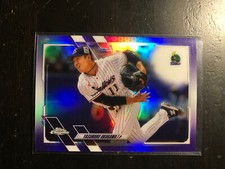 2021 Topps Chrome NPB #13 Yasunobu Okugawa Purple /299 Refractor SP PWE Read