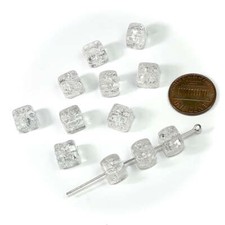 Czech Pressed Druk Fancy Cube Glass Beads Crystal Iced Cracked 10mm 12pcs J501