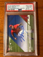 2018 Topps NOW MIKE TROUT OD168B Road Opening Day Blue AUTO 28/49 PSA 10 GEM MT