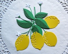 Lemon Lemons Layered Leaves Paper Die Cut Emb...