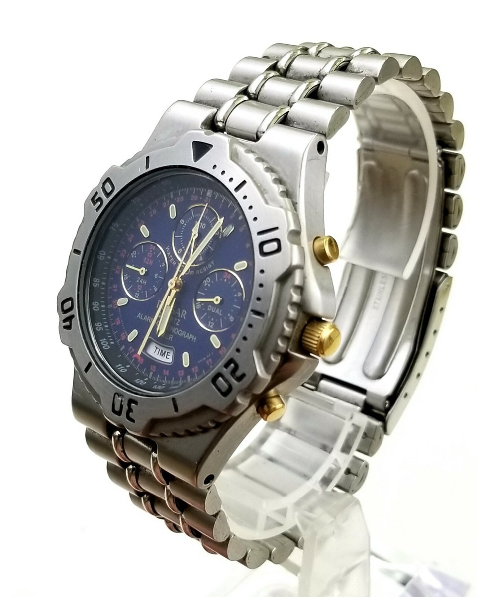 Pulsar N945-6a10 100m Quartz Alarm Chronograph Stainless Watch