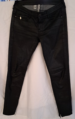 Jeans Skinny Noir Ciré MNG By Mango - Taille 4 - Occasion Très Bon état