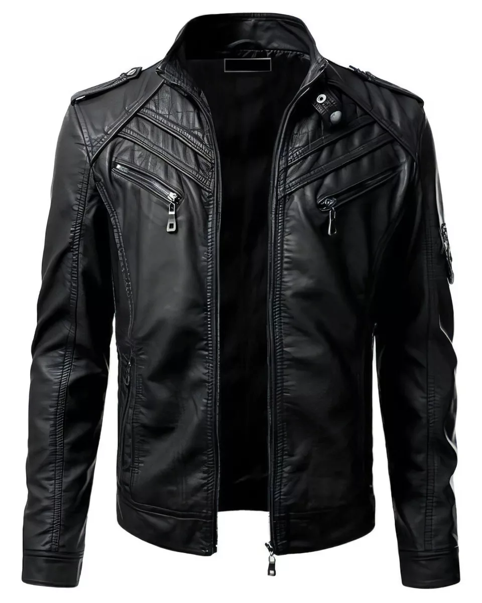 BJ New Men's Genuine Lambskin BJ Leather Jacket Slim fit Biker Motorcycle  jacket | eBay