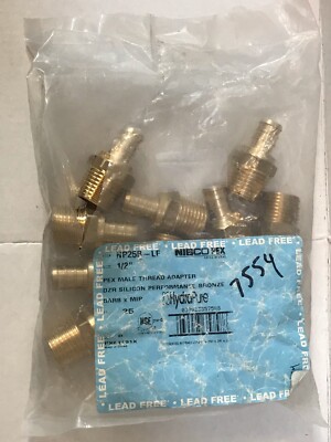 10er PACK NIBCO 1/2 ZOLL WIDERHAKEN PEX AUSSENGEWINDE ADAPTER BRONZE NPT USA GEWINDE NP25R