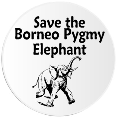Save The Borneo Pygmy Elephant - 25 Pack Circle Stickers 3 Inch - Endangered