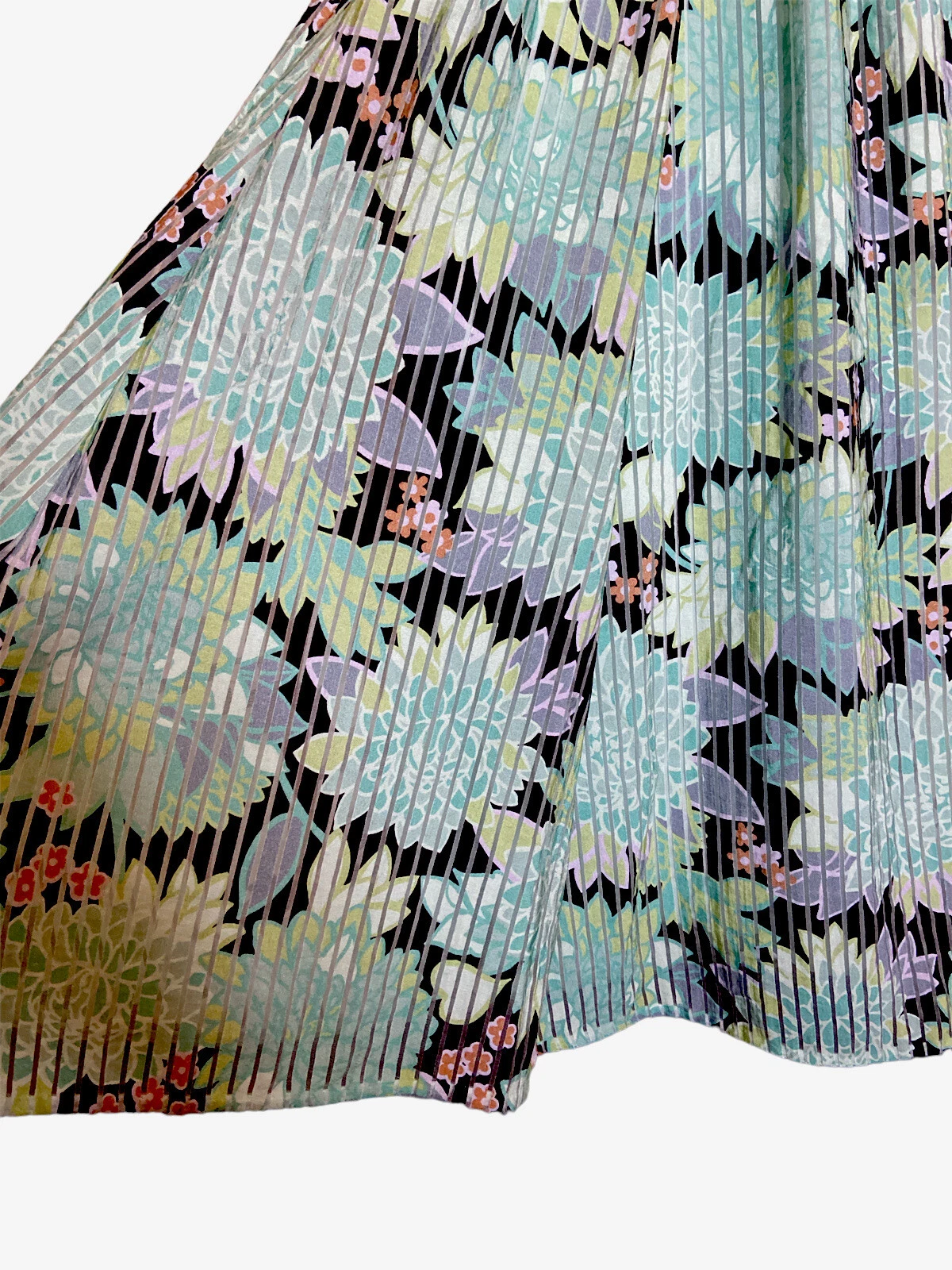 Abito midi Kate Spade verde dalia fiori burnout taglia 0 tasche gonna intera